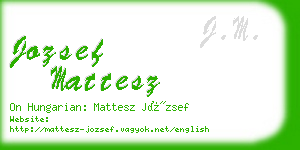 jozsef mattesz business card
